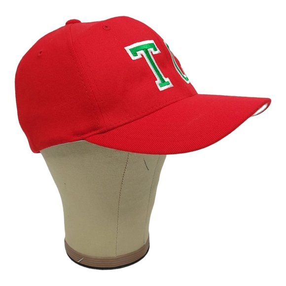 Richardson TC Monogram Initials Flex Fitted S/M Cap Trucker Baseball Hat Red - Picture 2 of 12